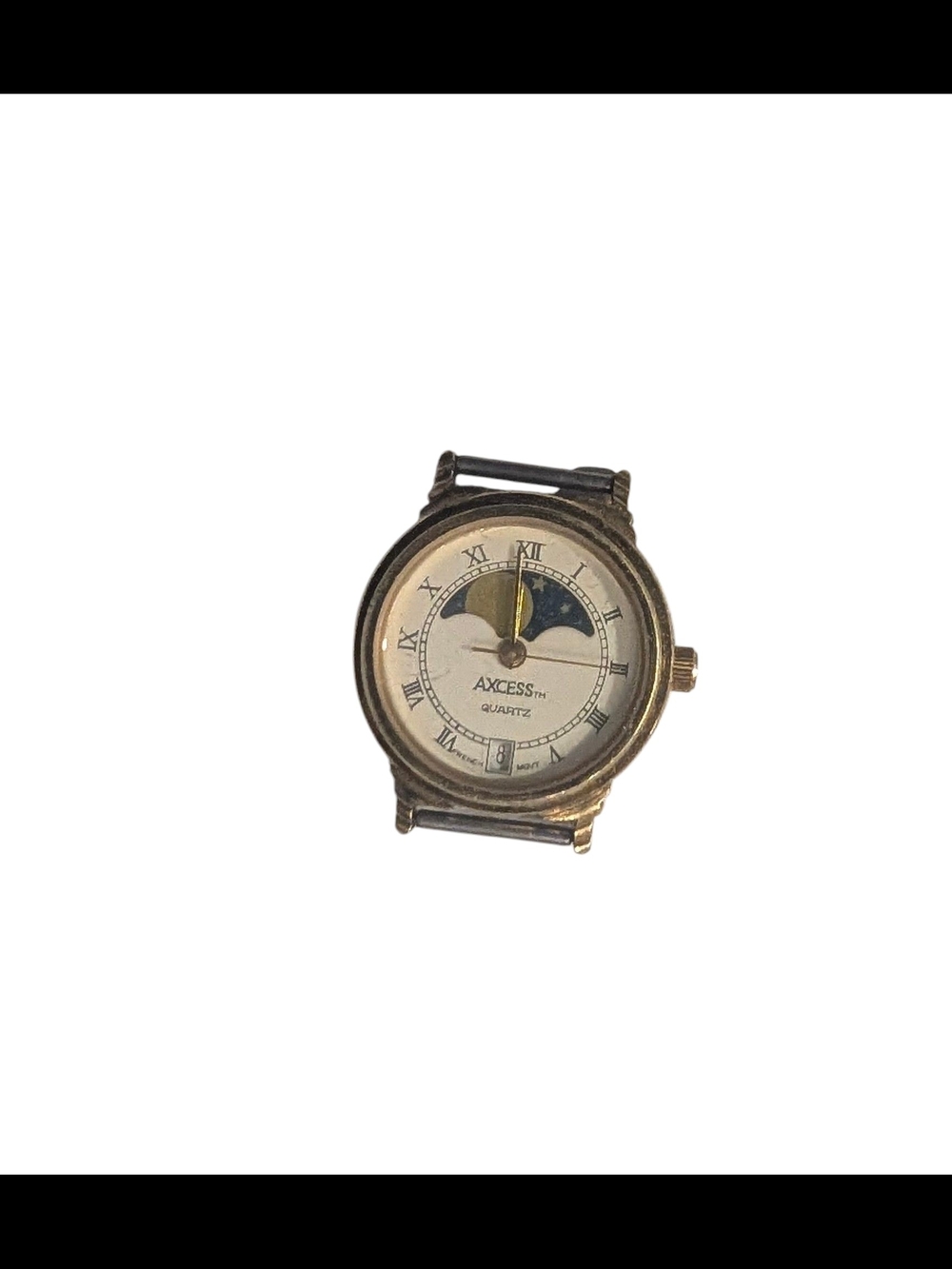 Axcess Gold Tone Watch with Ivory Dial and Moonphase